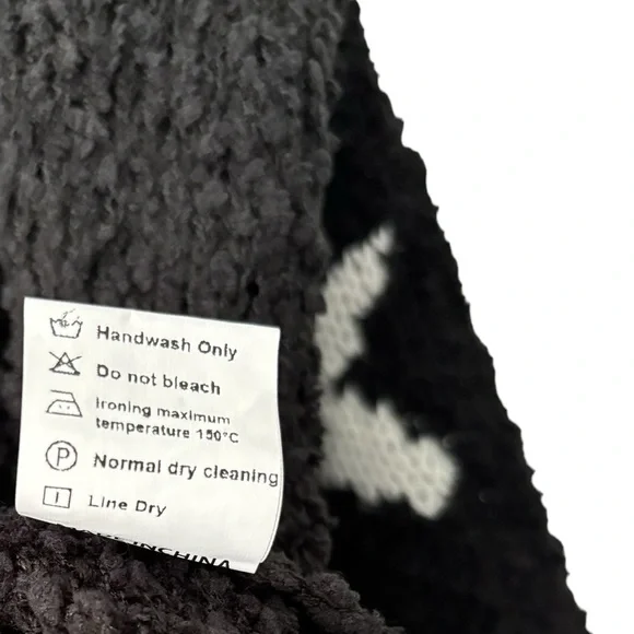 Amazon Earth Black Star Pullover Side Slit Casual Long Sleeve Sweater - Picture 10 of 11